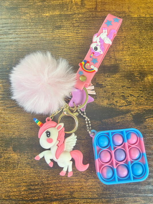 Pink Unicorn Keychain 2