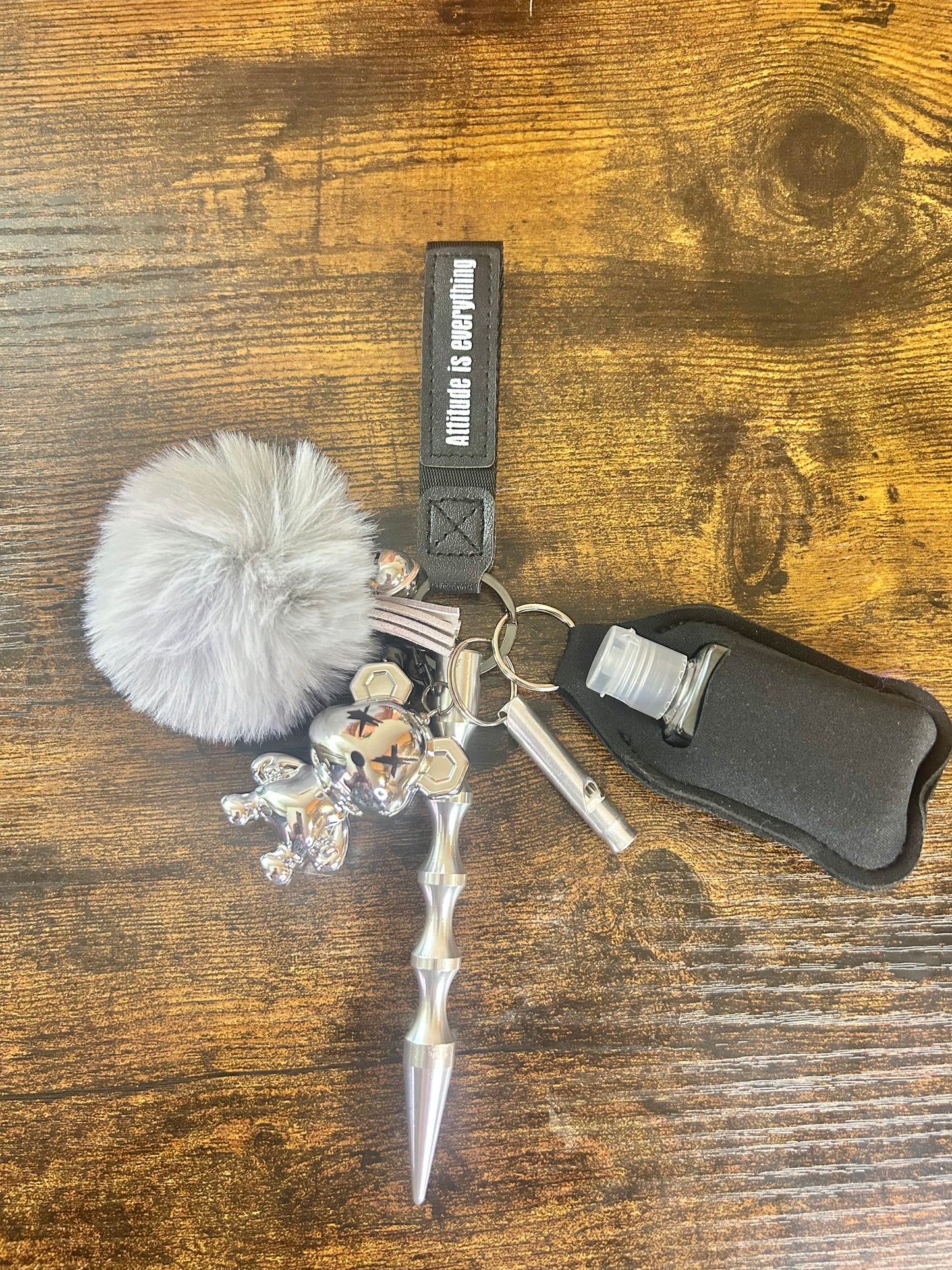 Silver Bear Keychain