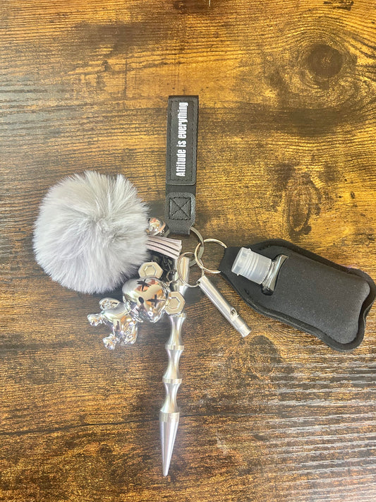 Silver Bear Keychain