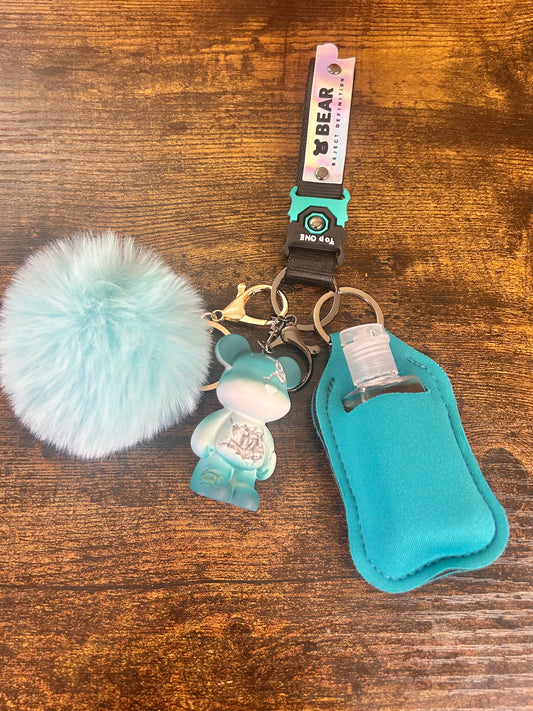 Turquoise Bear Keychain