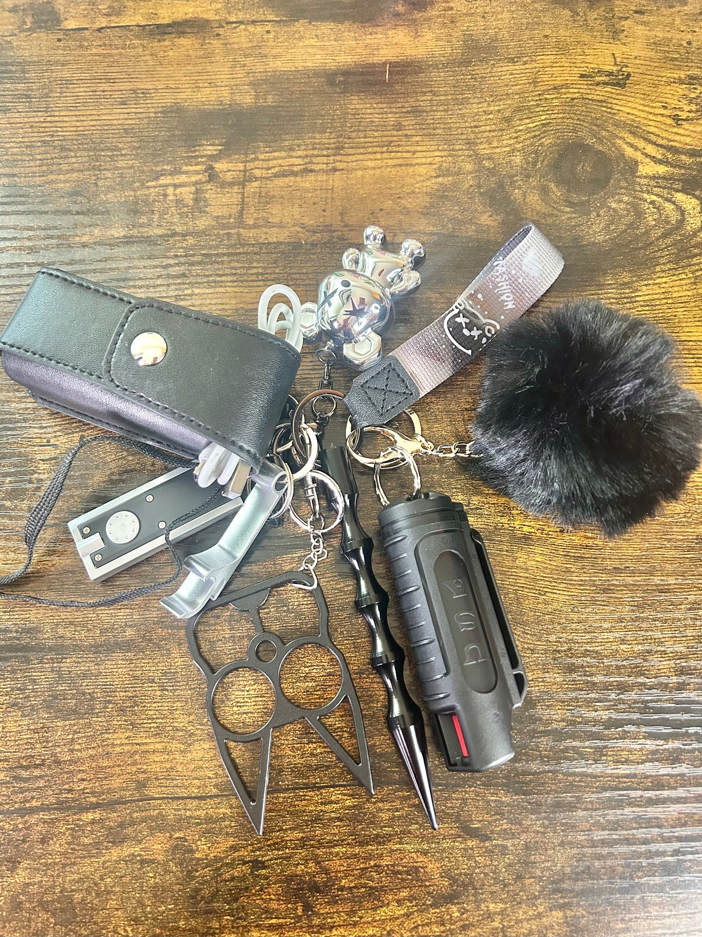 Silver Bear Keychain