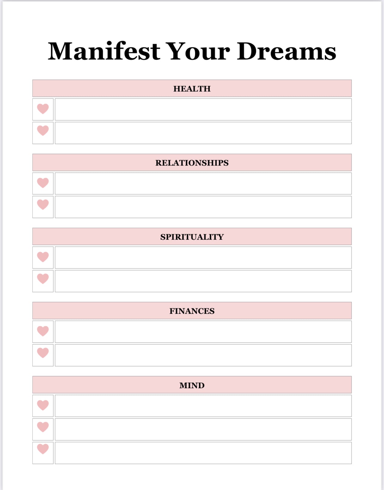2025 Manifestation Planner
