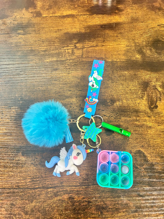 Blue Unicorn Keychain