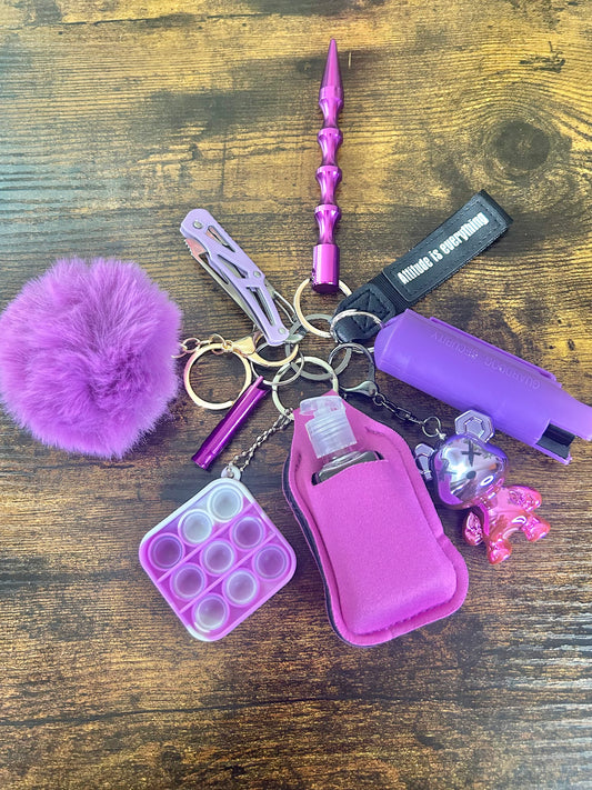 Purple Bear Keychain